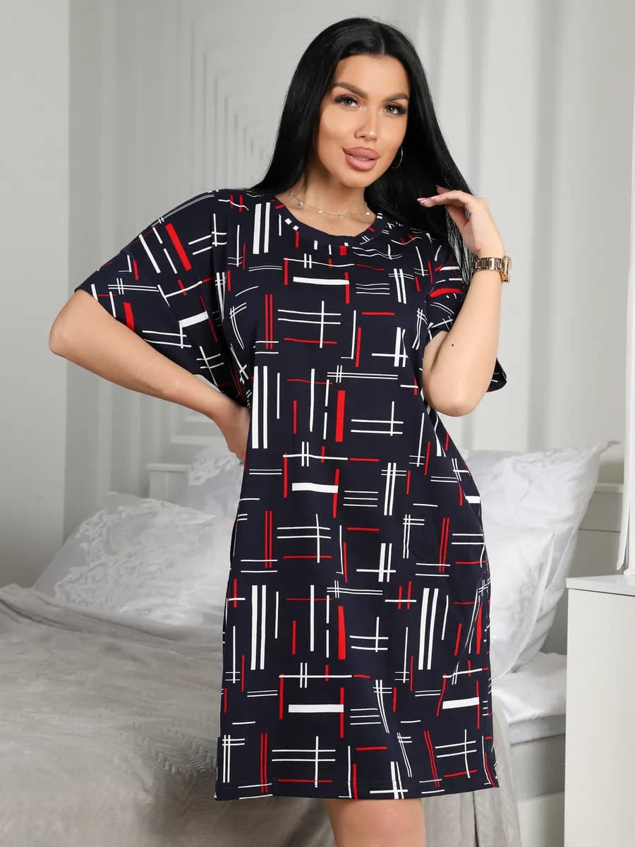 Туника домашняя больших размеров летняя хлопок