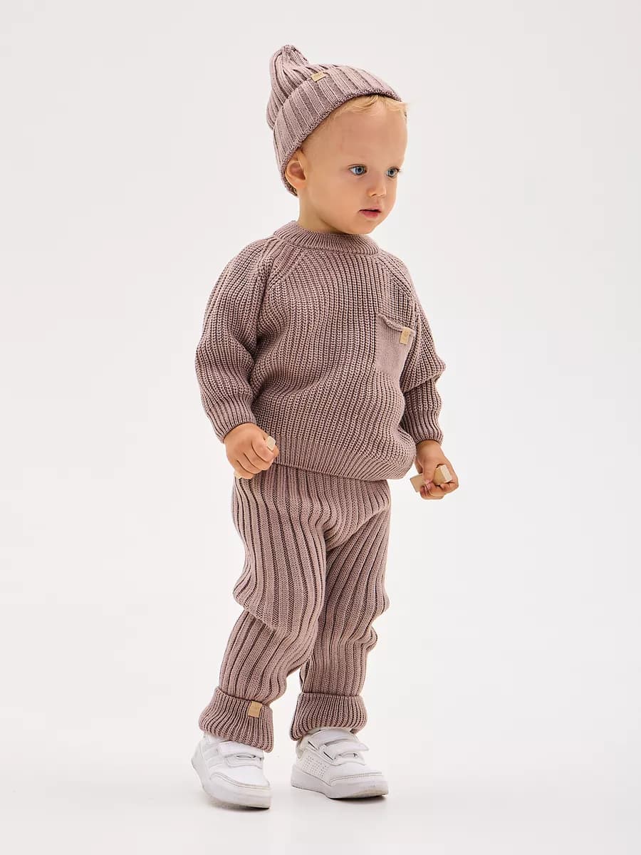 Вязаный костюм для малыша 3в1