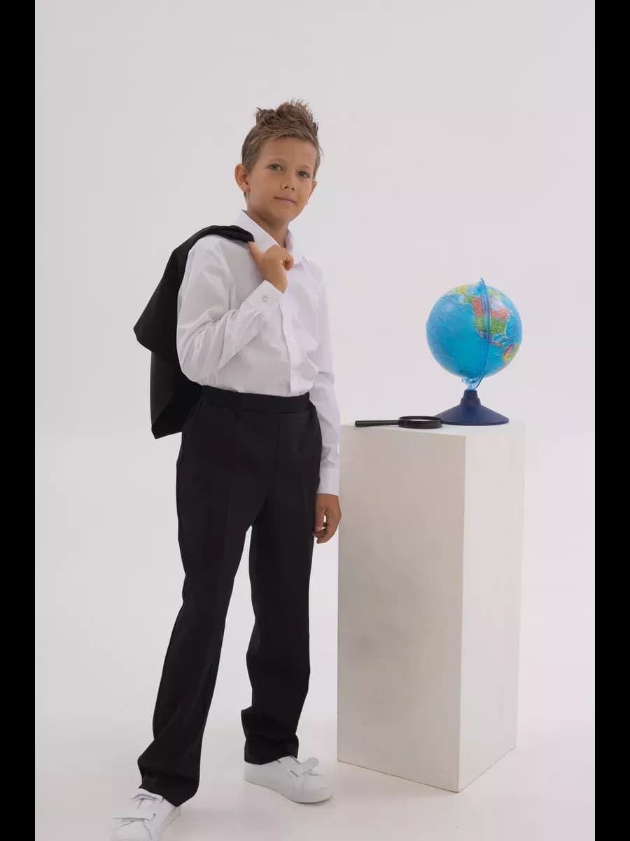 Брюки школьные классические на резинке - фото 1