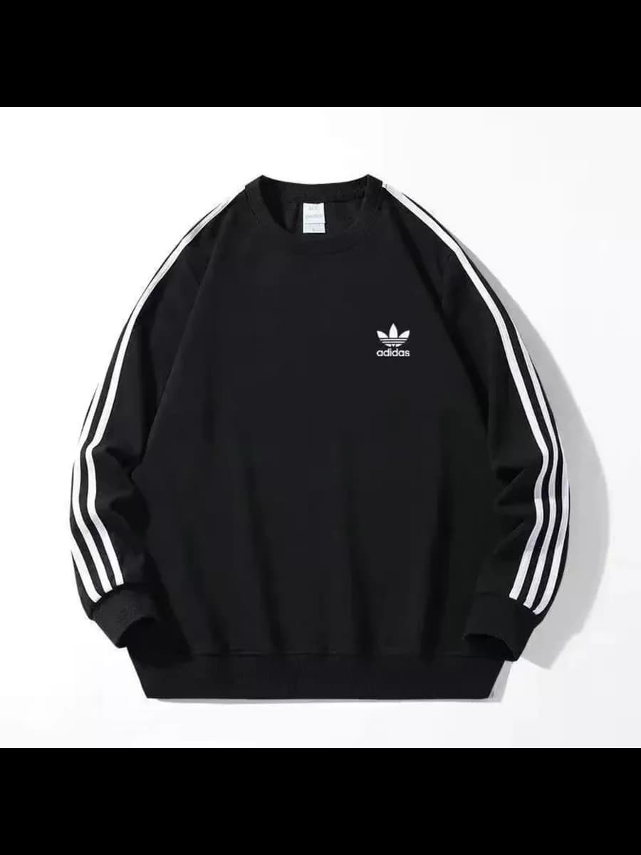 Свитшот черный оверсайз с вышивкой лонгслив без начеса