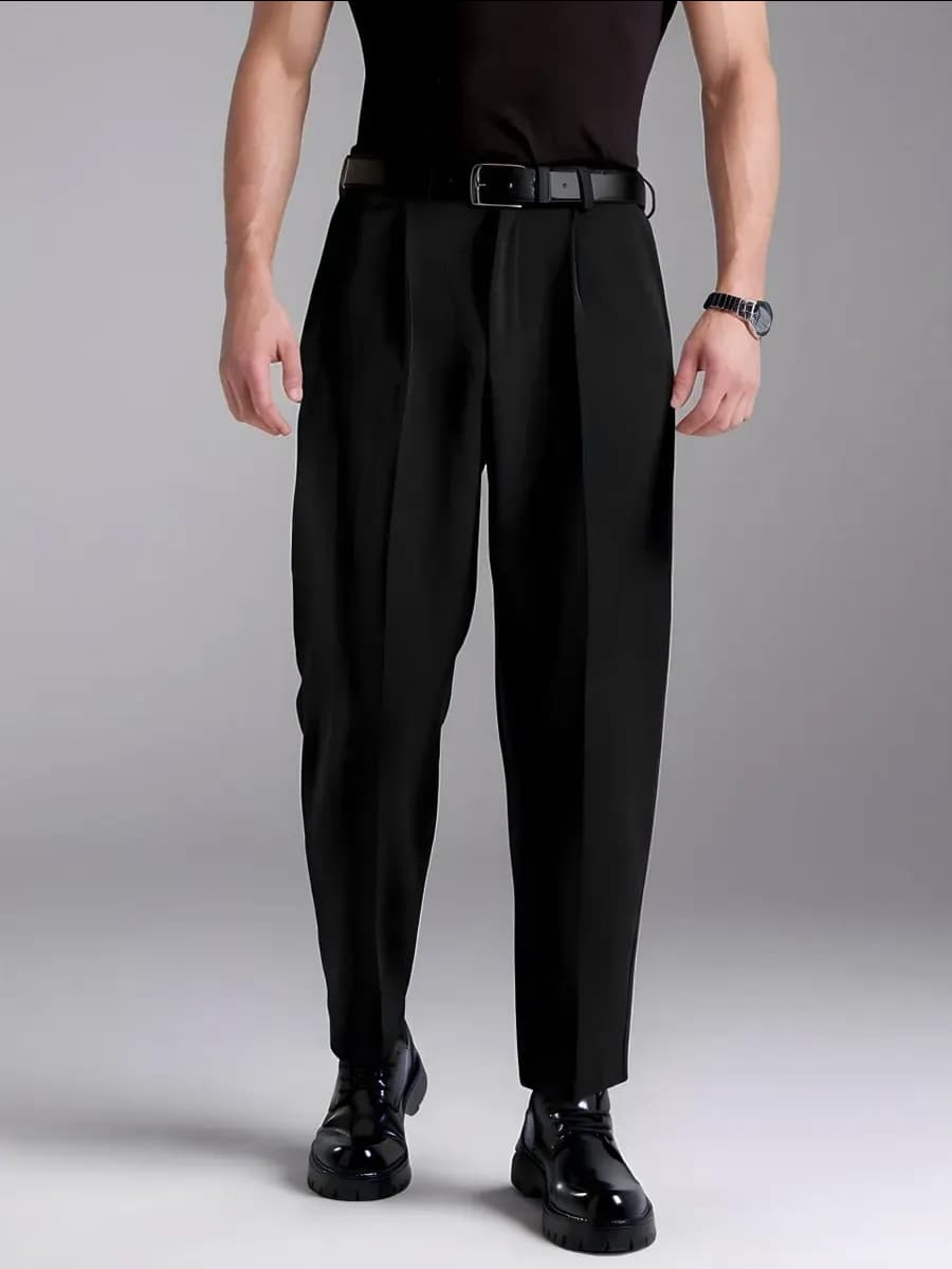 Брюки классические со стрелками широкие бананы