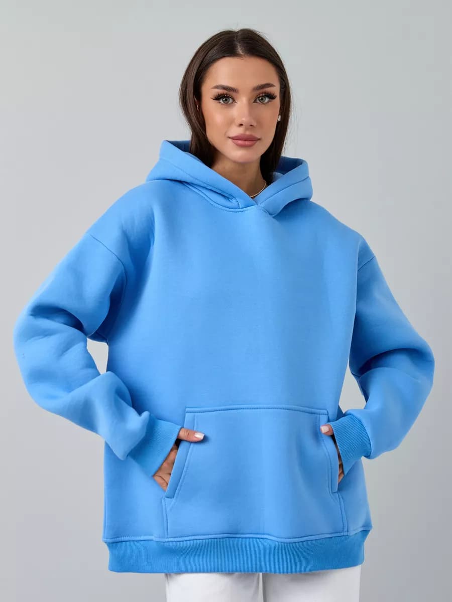 Худи оверсайз с капюшоном теплое с начесом
