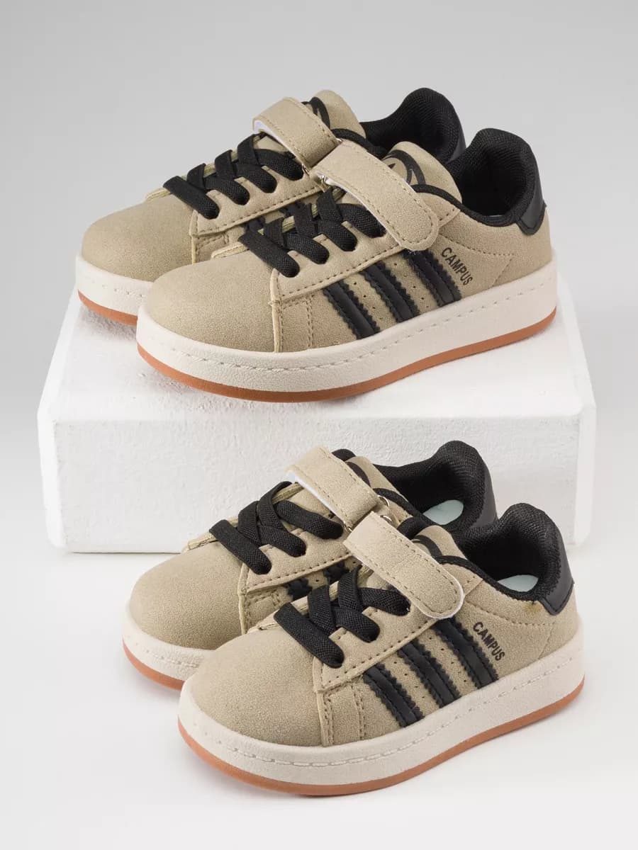 Кроссовки со шнурками детские Adidas Campus на липучке - фото 1
