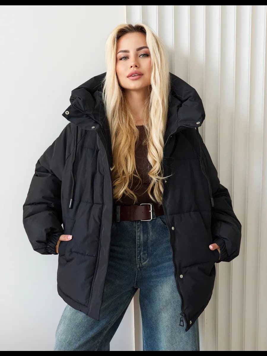 Куртка зимняя оверсайз с капюшоном