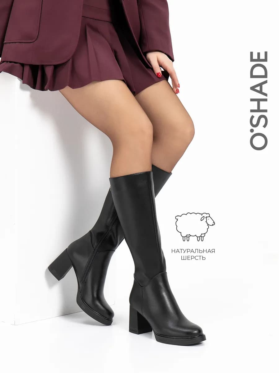 Сапоги женские зимние на каблуке - фото 1