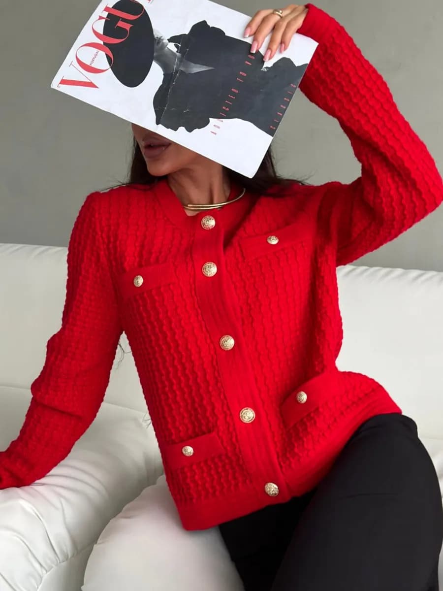 Вязаный кардиган жакет - фото 1