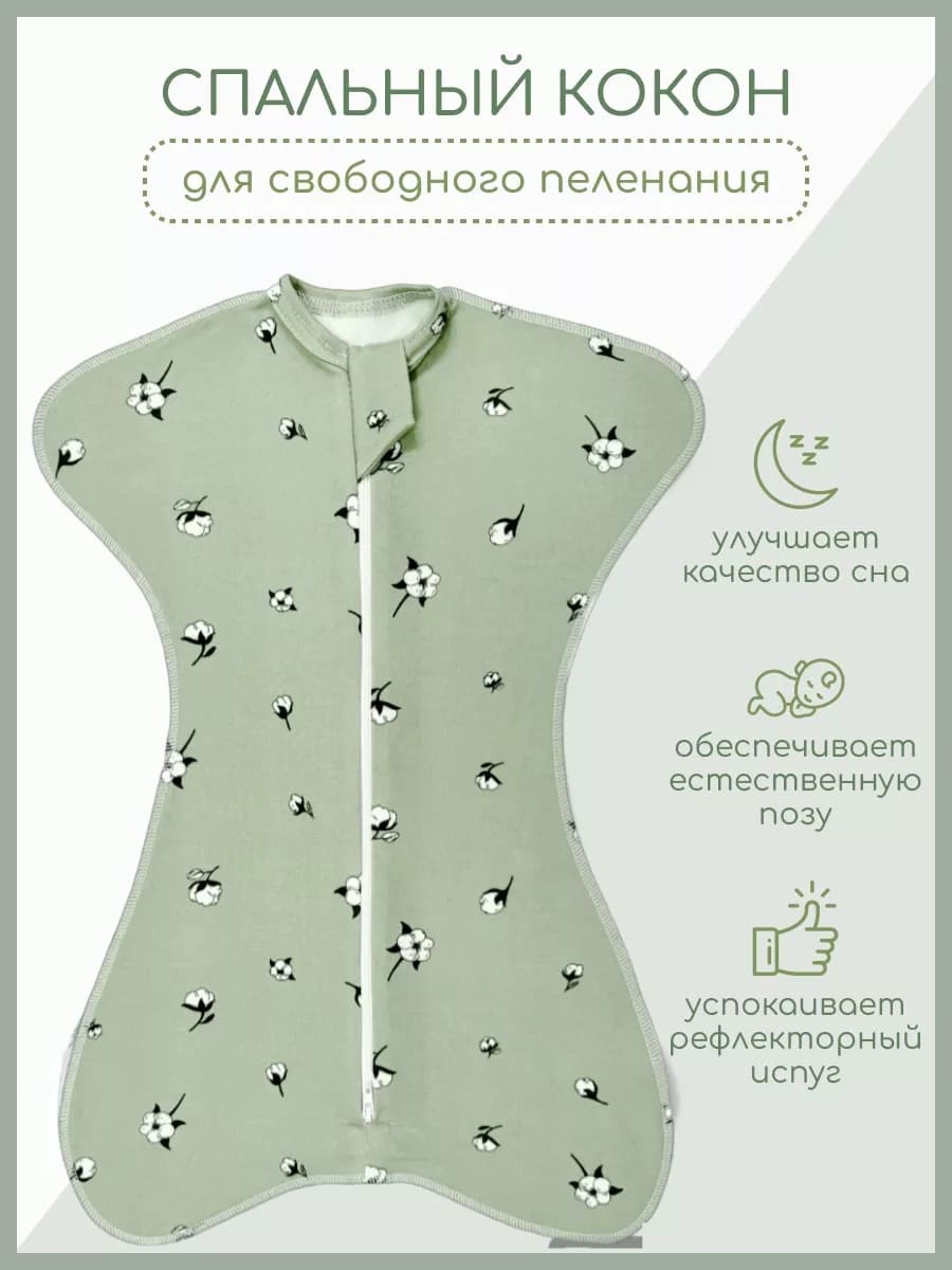 Пеленка кокон на молнии для новорожденных