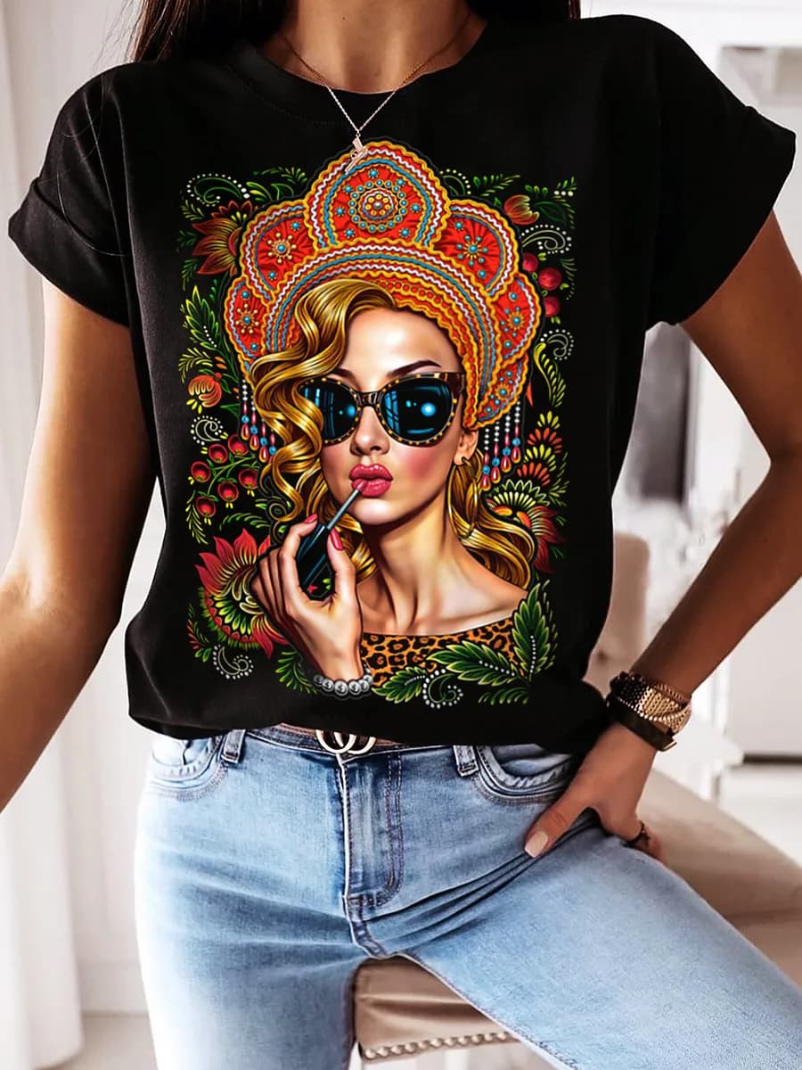 Футболка с принтом светящимся