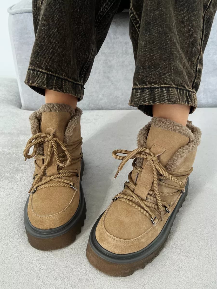 Угги зимние замшевые на меху - фото 1