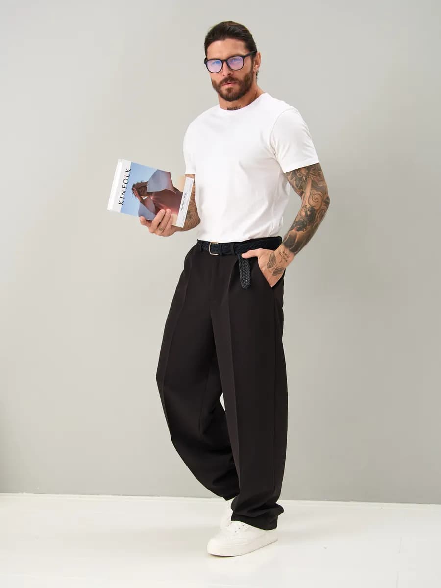 Брюки классические широкие