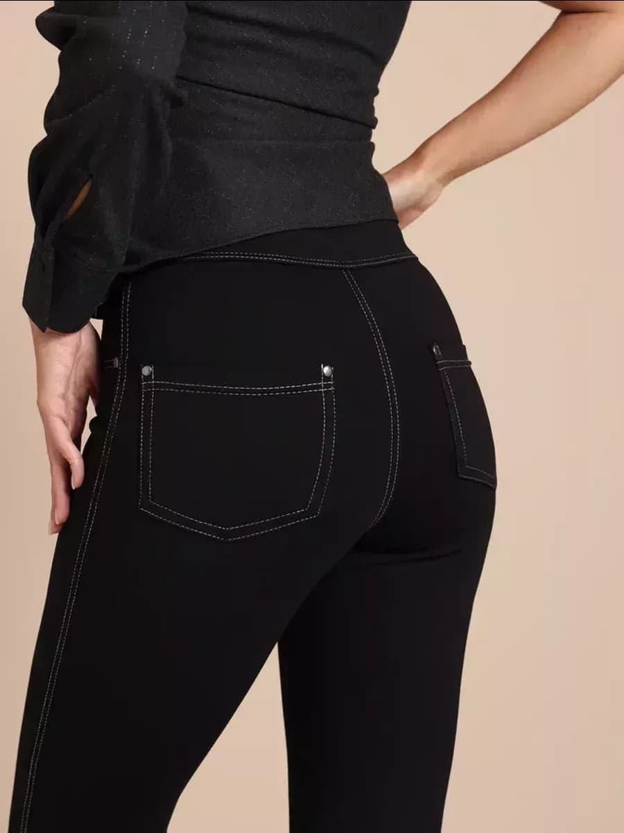 Брюки трикотажные классические с высокой посадкой штаны - фото 1