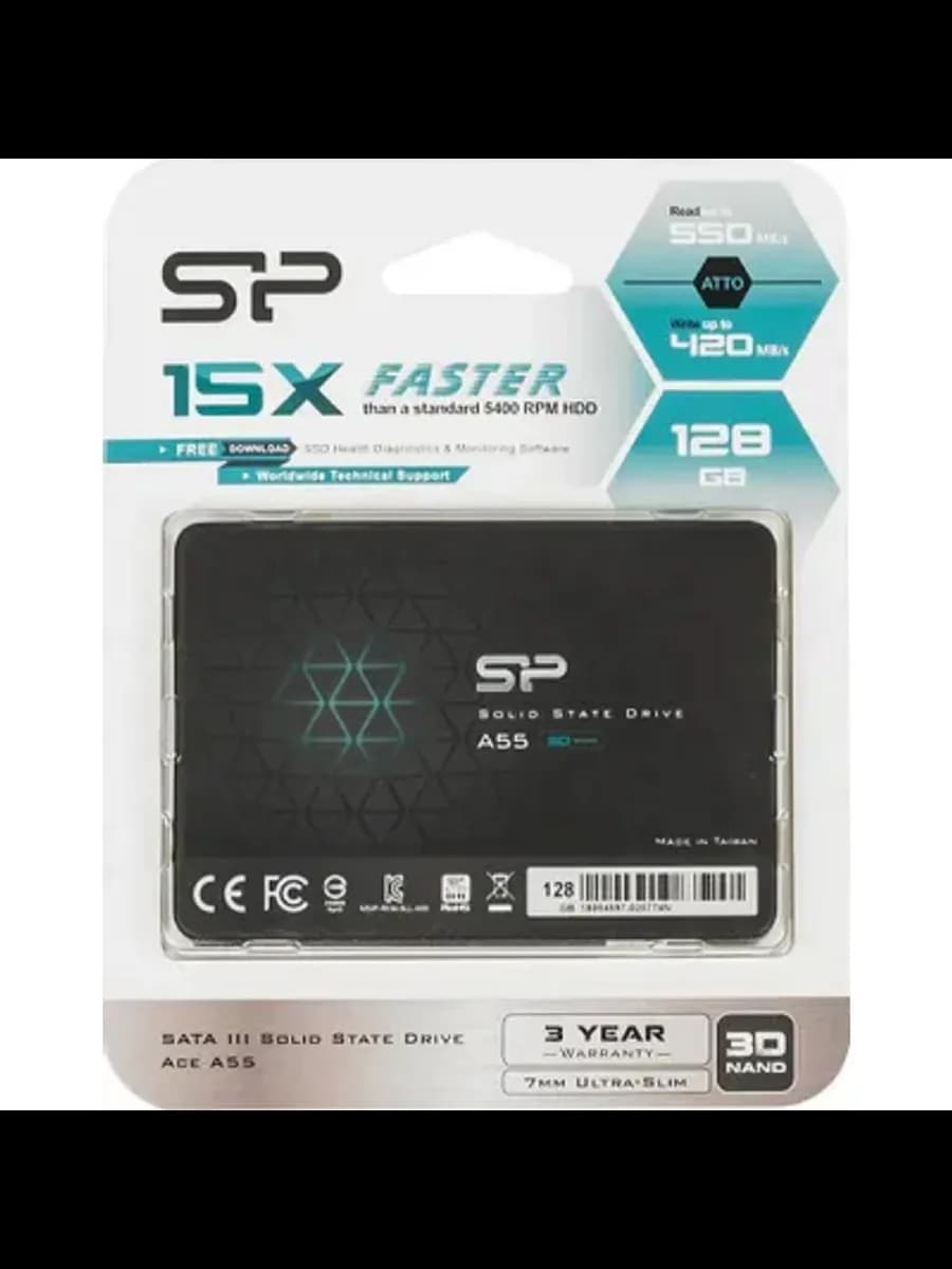SSD диск SP128GBSS3A55S25, 128 ГБ SATA