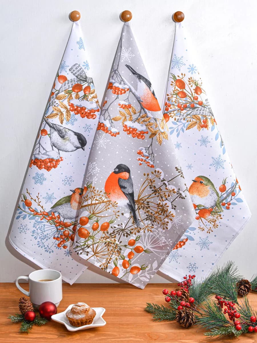 Полотенца кухонные набор 3 шт 60х47 см рогожка