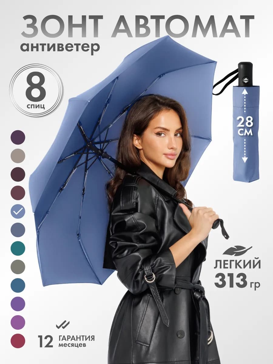 Зонт автомат легкий антиветер