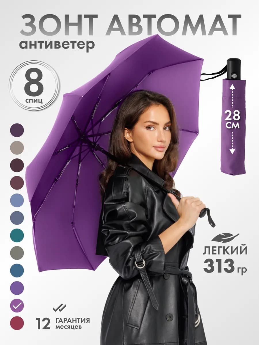 Зонт автомат легкий антиветер