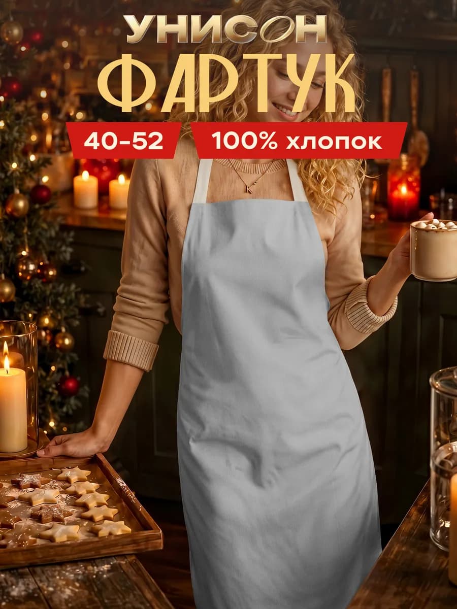 Фартук кухонный женский однотонный