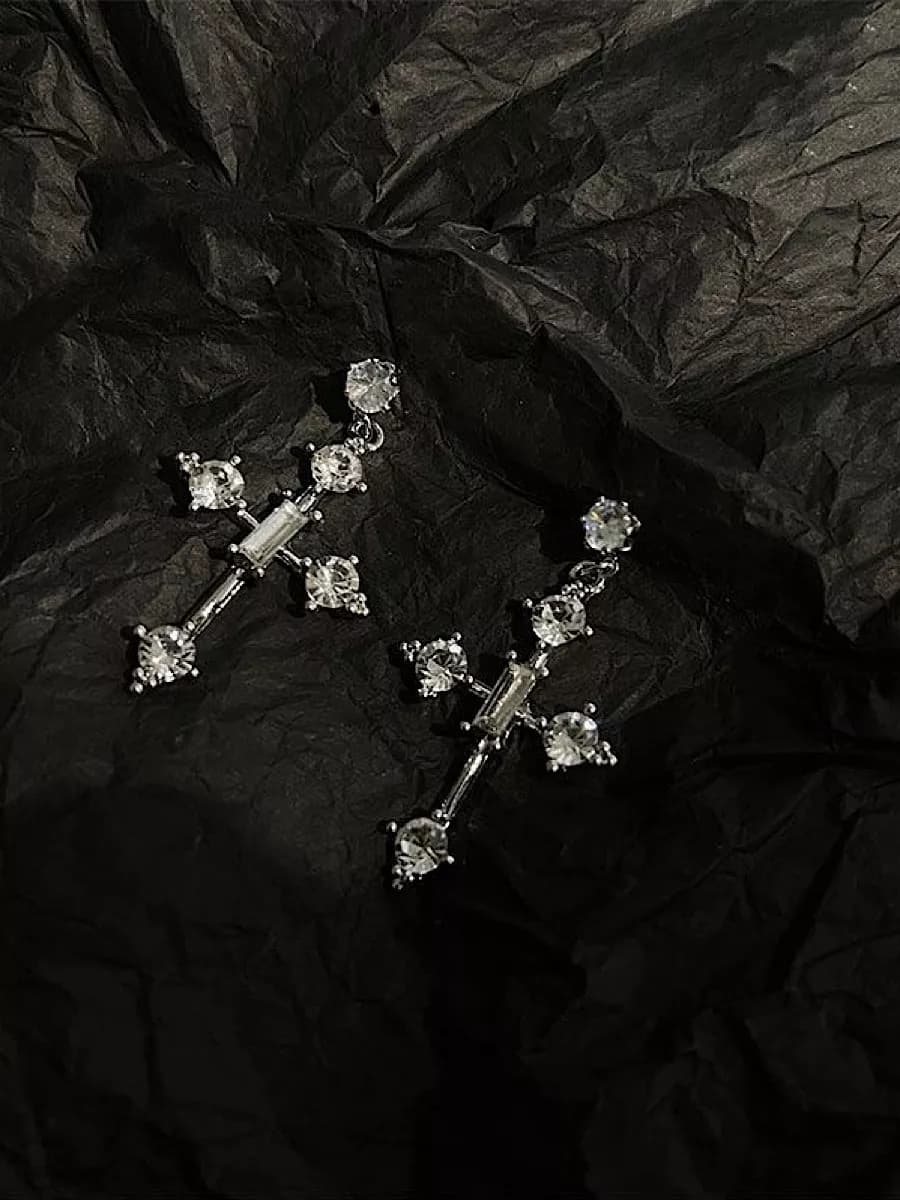 Серьги крестики y2k