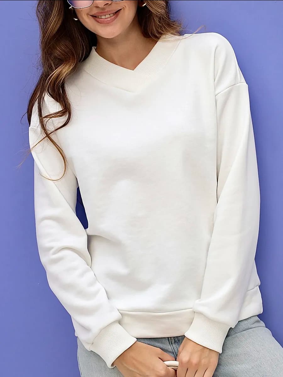 Свитшот белый без начеса