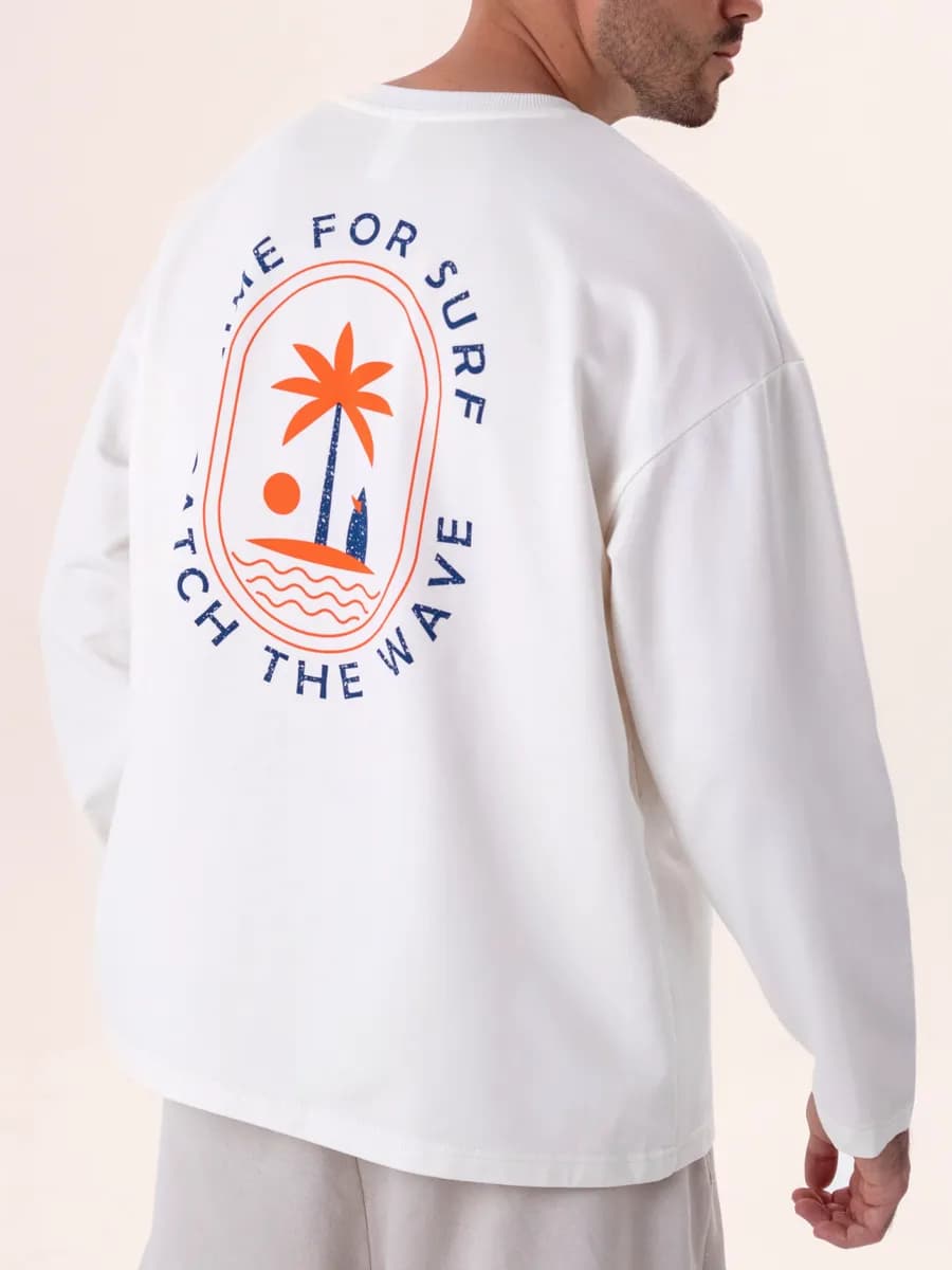 Лонгслив оверсайз с принтом Серфинг