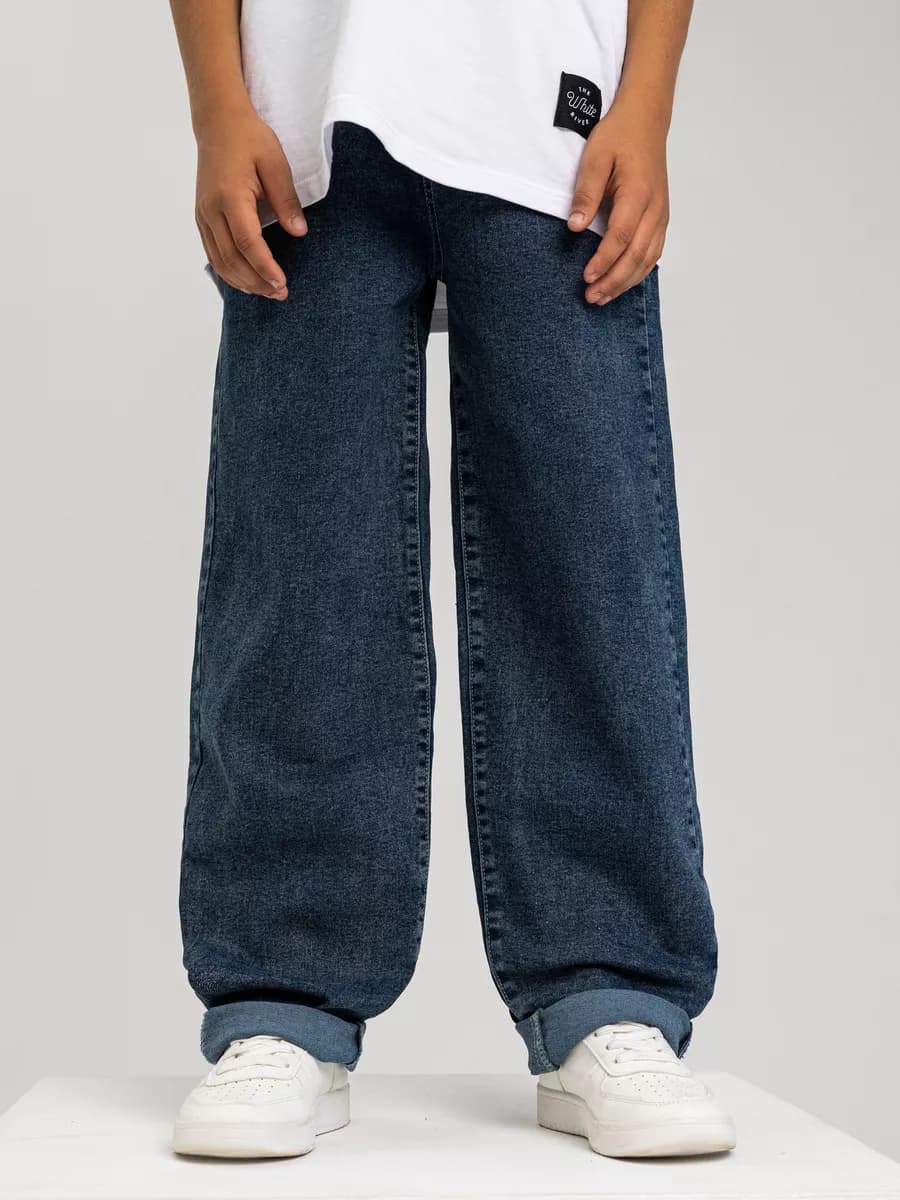 Джинсы широкие багги на резинке y2k