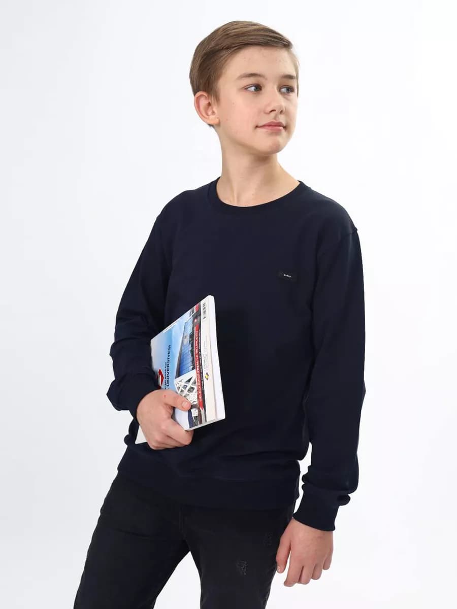 Школьный однотонный свитшот подростковый