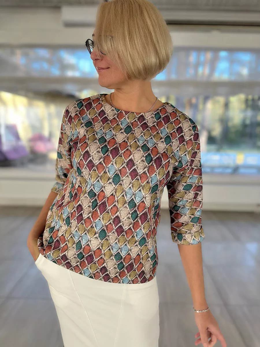 Джемпер тонкий оверсайз нарядная блузка