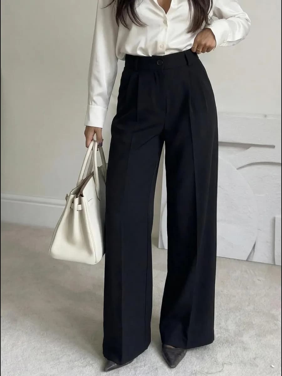 Брюки палаццо женские классические на резинке