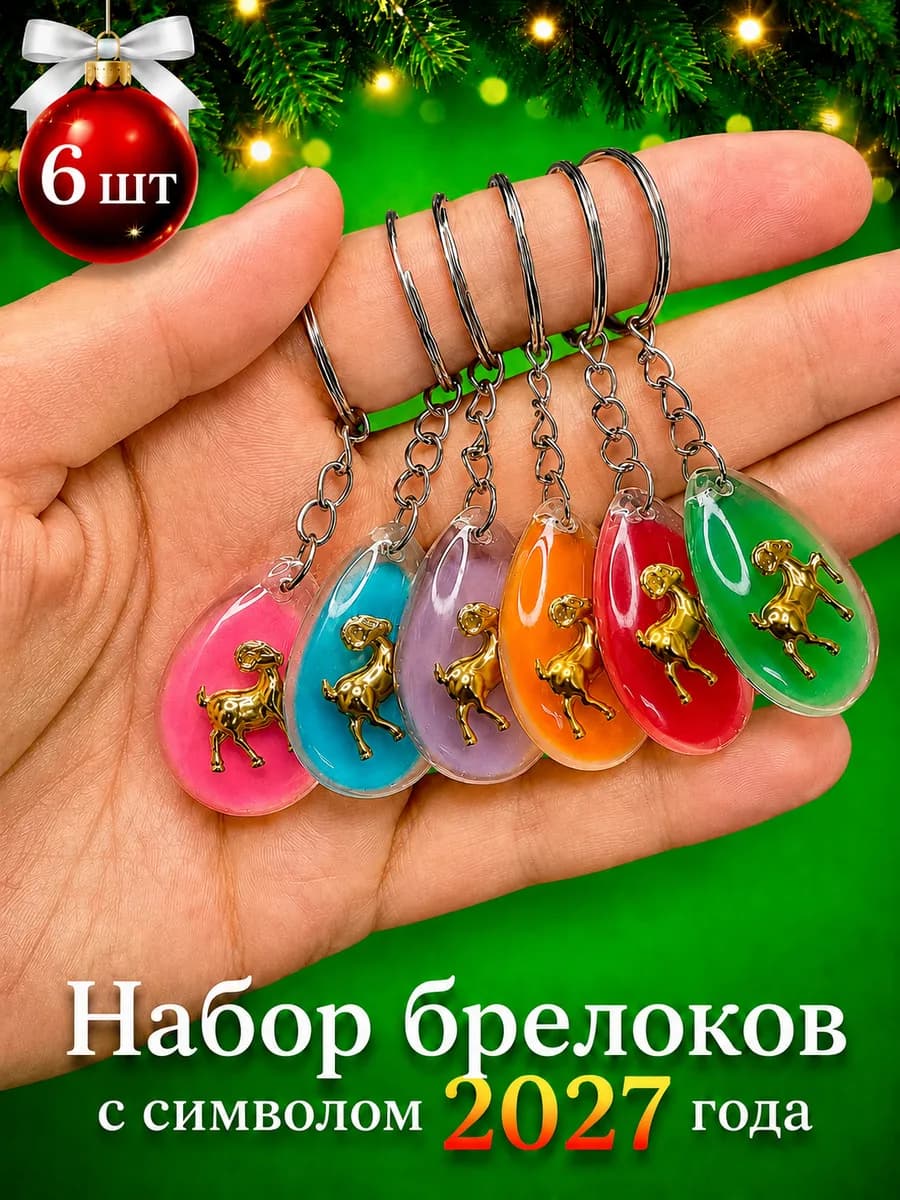 новогодние брелоки с символом 2027 года козы овечка