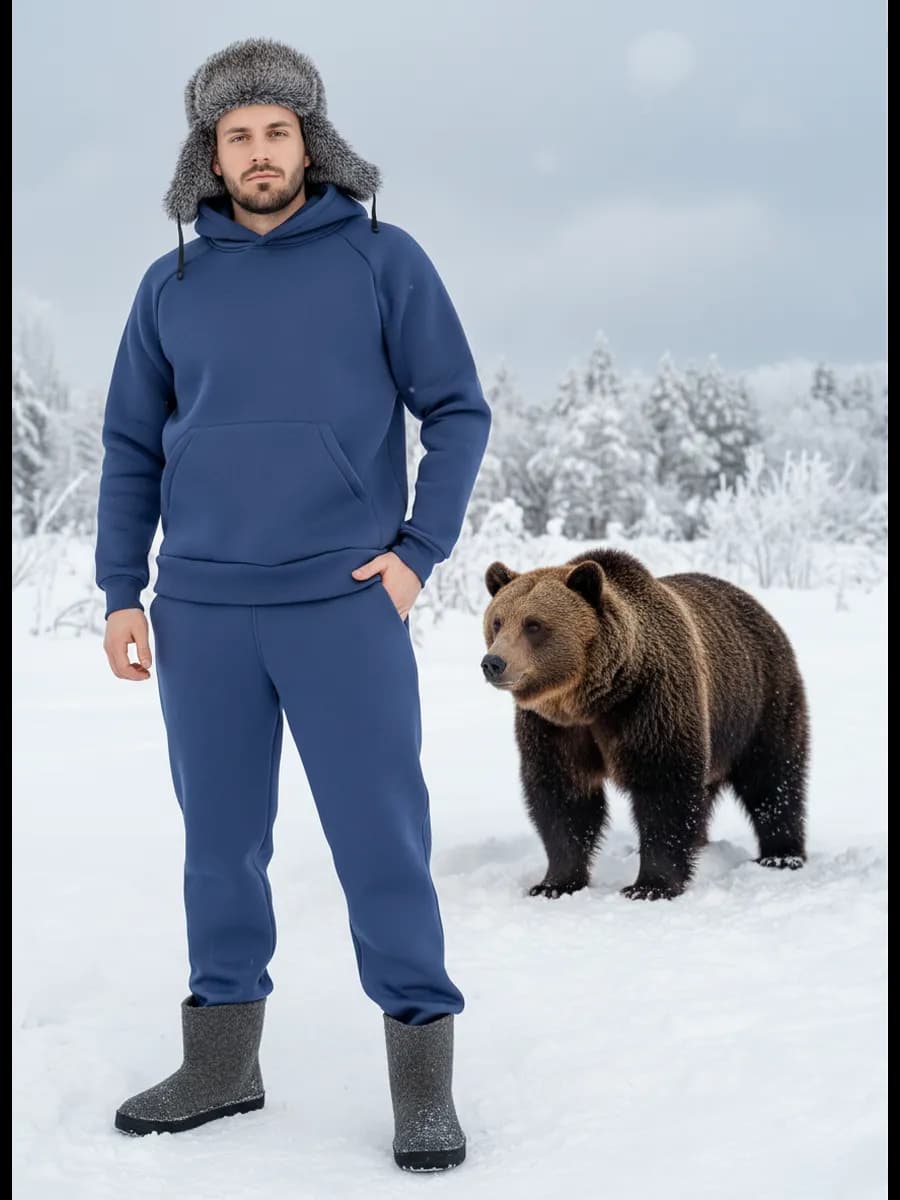 Спортивный теплый костюм с начесом