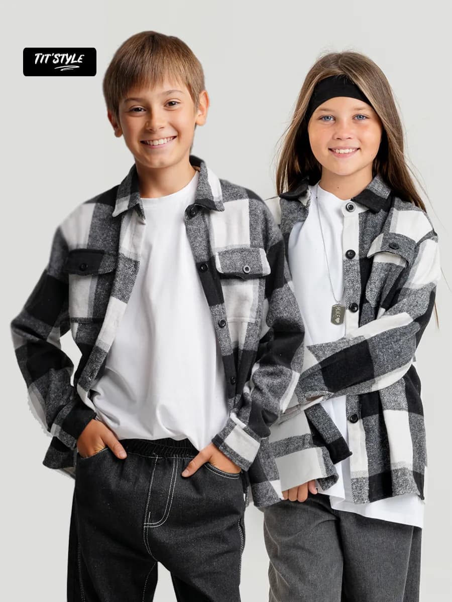 Модная рубашка в клетку