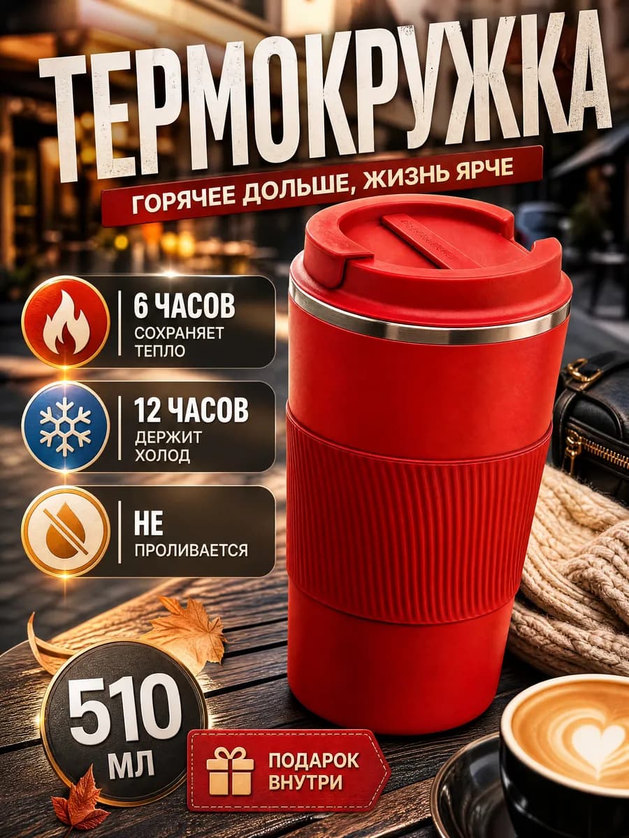 Автомобильная термокружка для кофе туристический термос