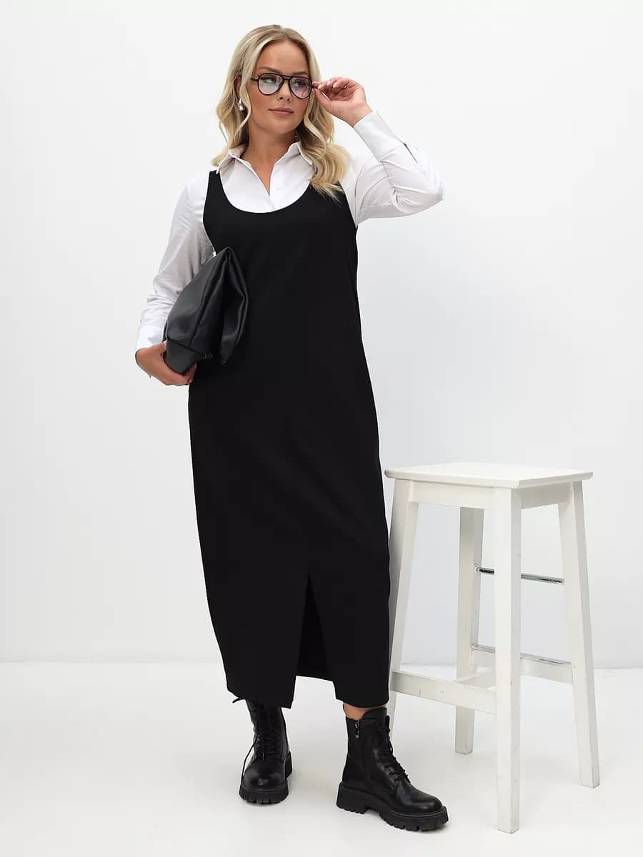 Офисное платье сарафан больших размеров