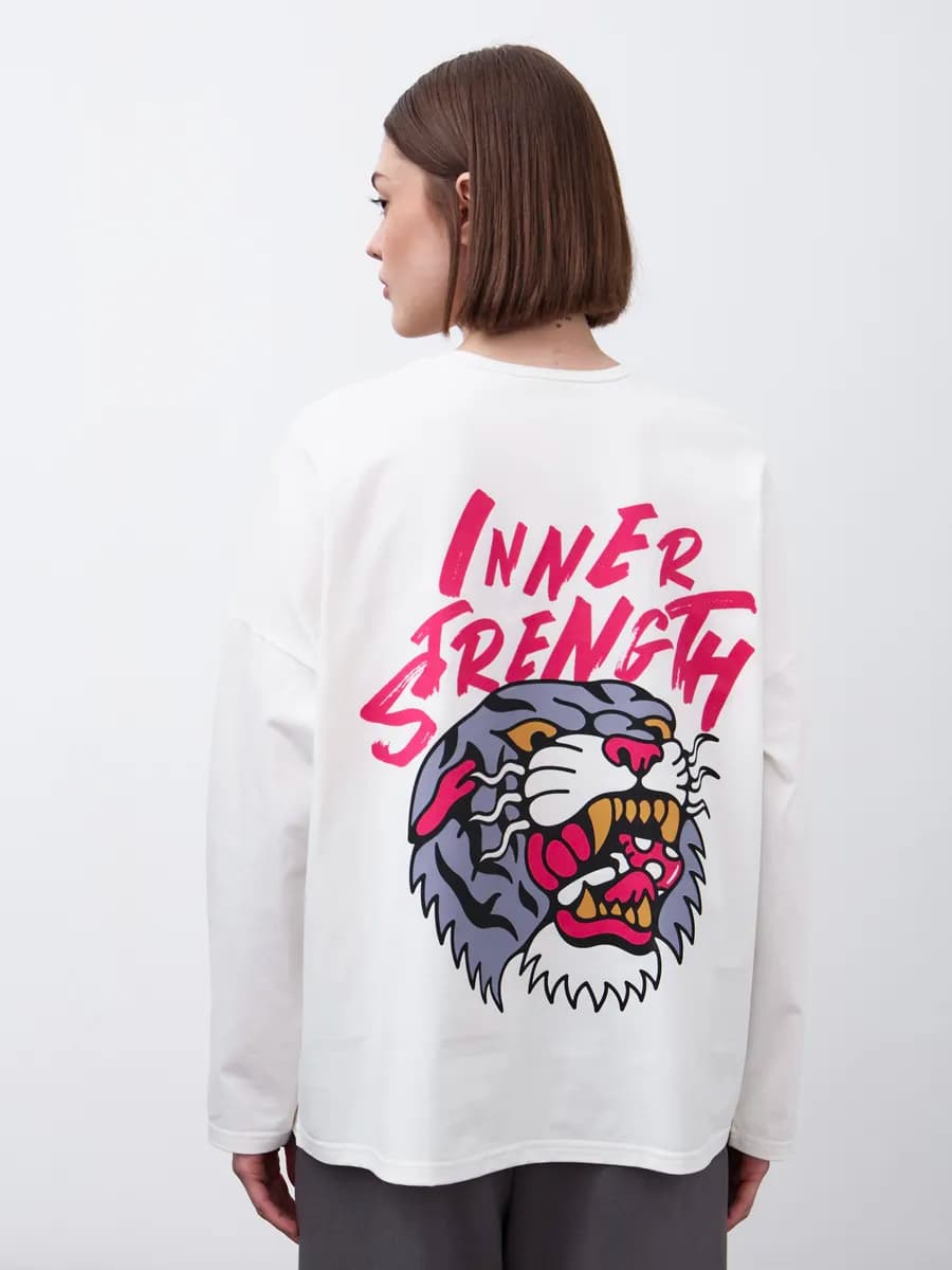 Лонгслив женский оверсайз с принтом y2k