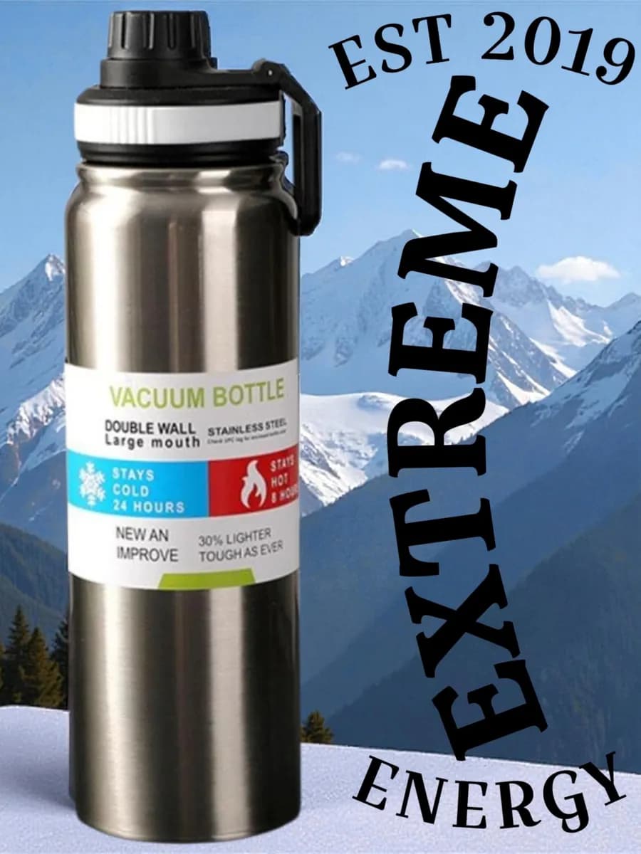 Термокружка мужская для кофе и чая большая с ручкой