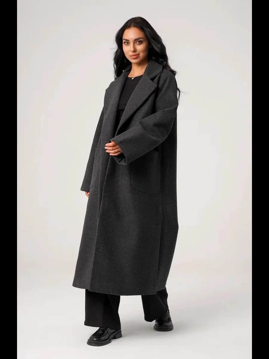 Пальто шерстяное длинное оверсайз