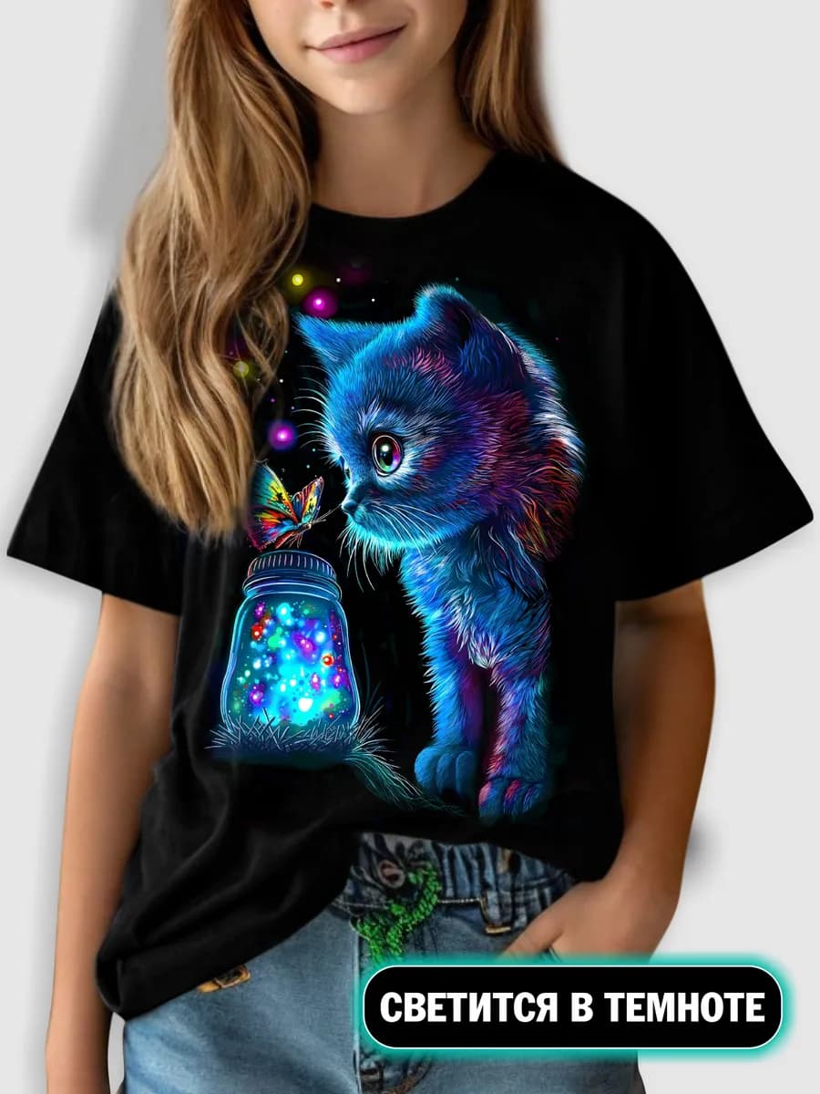 Футболка светящаяся для девочки
