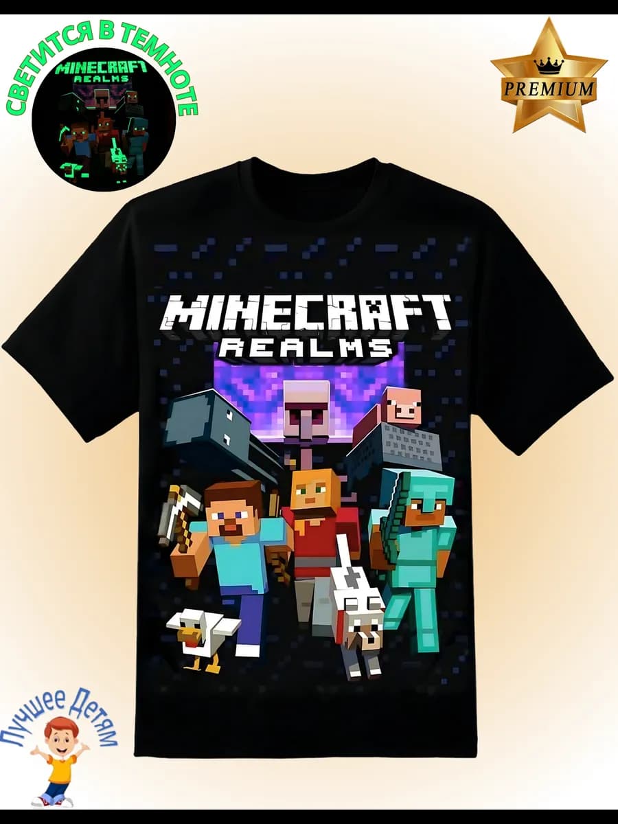 Футболка Minecraft Майнкрафт детская