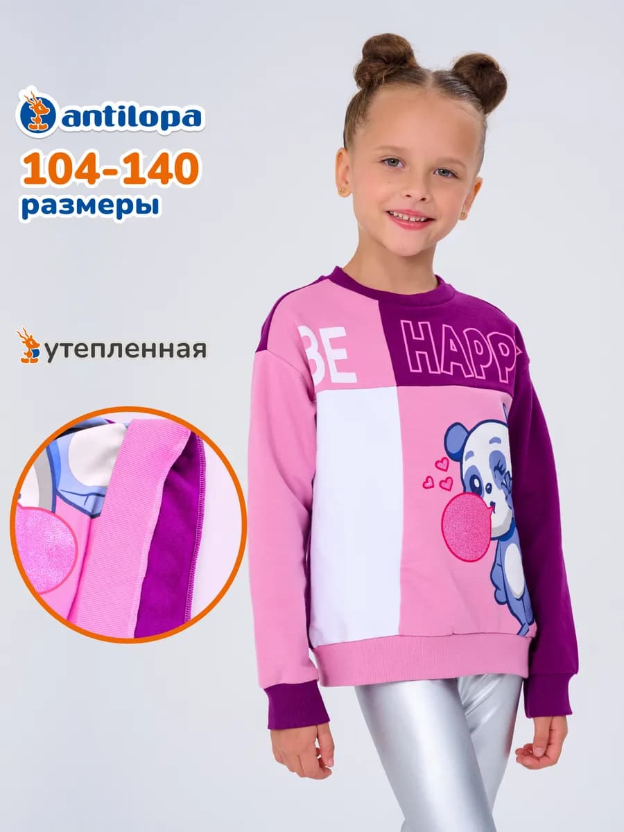 Толстовка c принтом на флисе