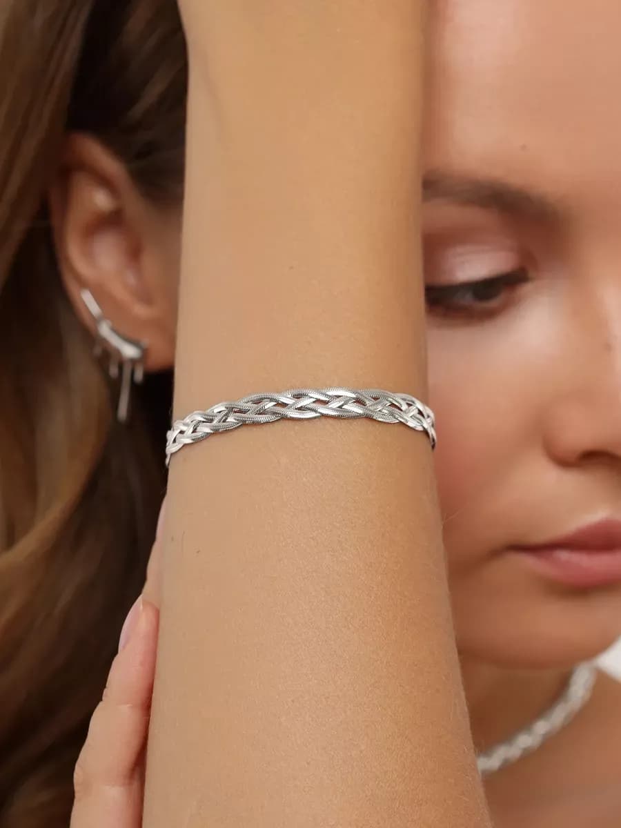 Браслет косичка из 4-ех цепочек