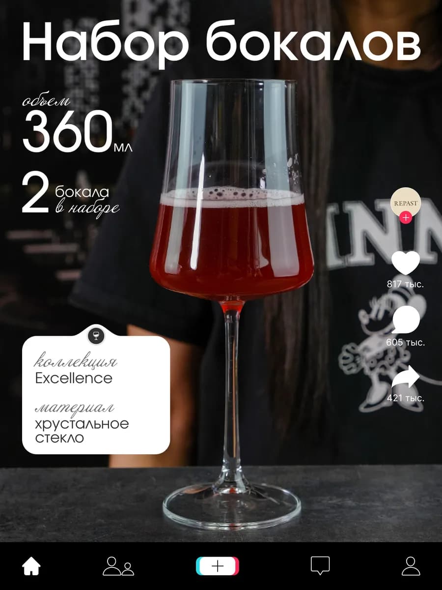 Бокалы для вина EXCELLENCE 360 мл 2 шт