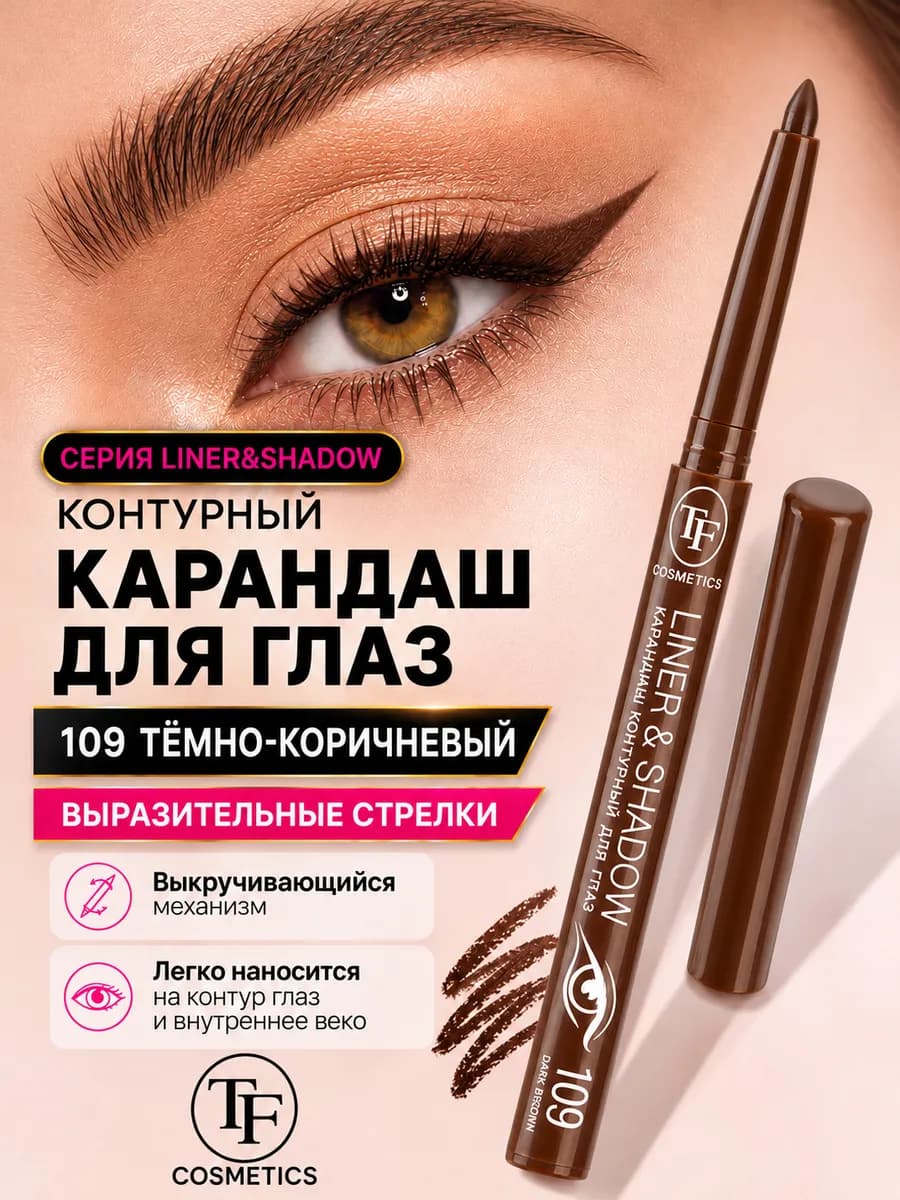 Карандаш для глаз автоматический гелевый LINER & SHADOW