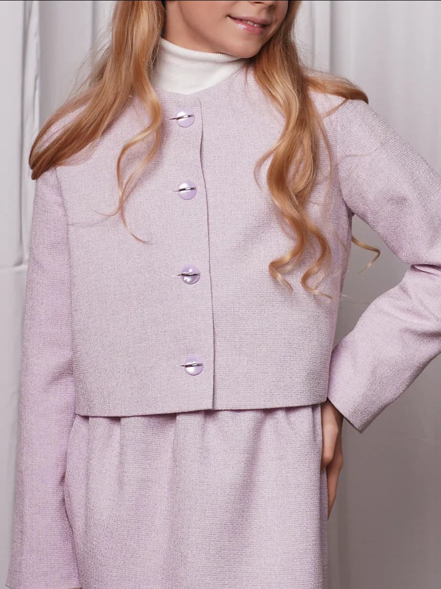 Детский пиджак укороченный нарядный из твида