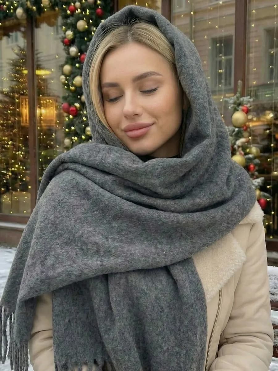 Шарф зимний теплый на голову