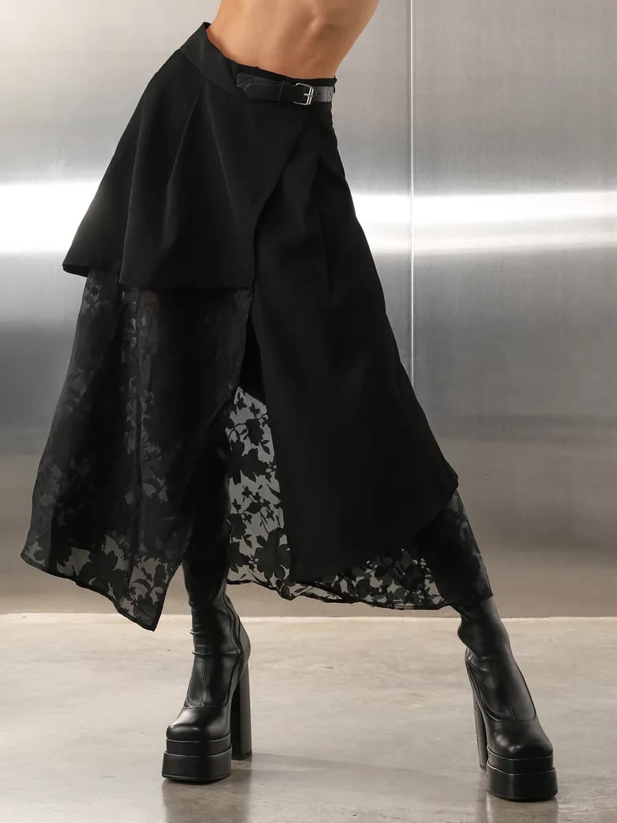 Юбка длинная асимметричная в стиле y2k