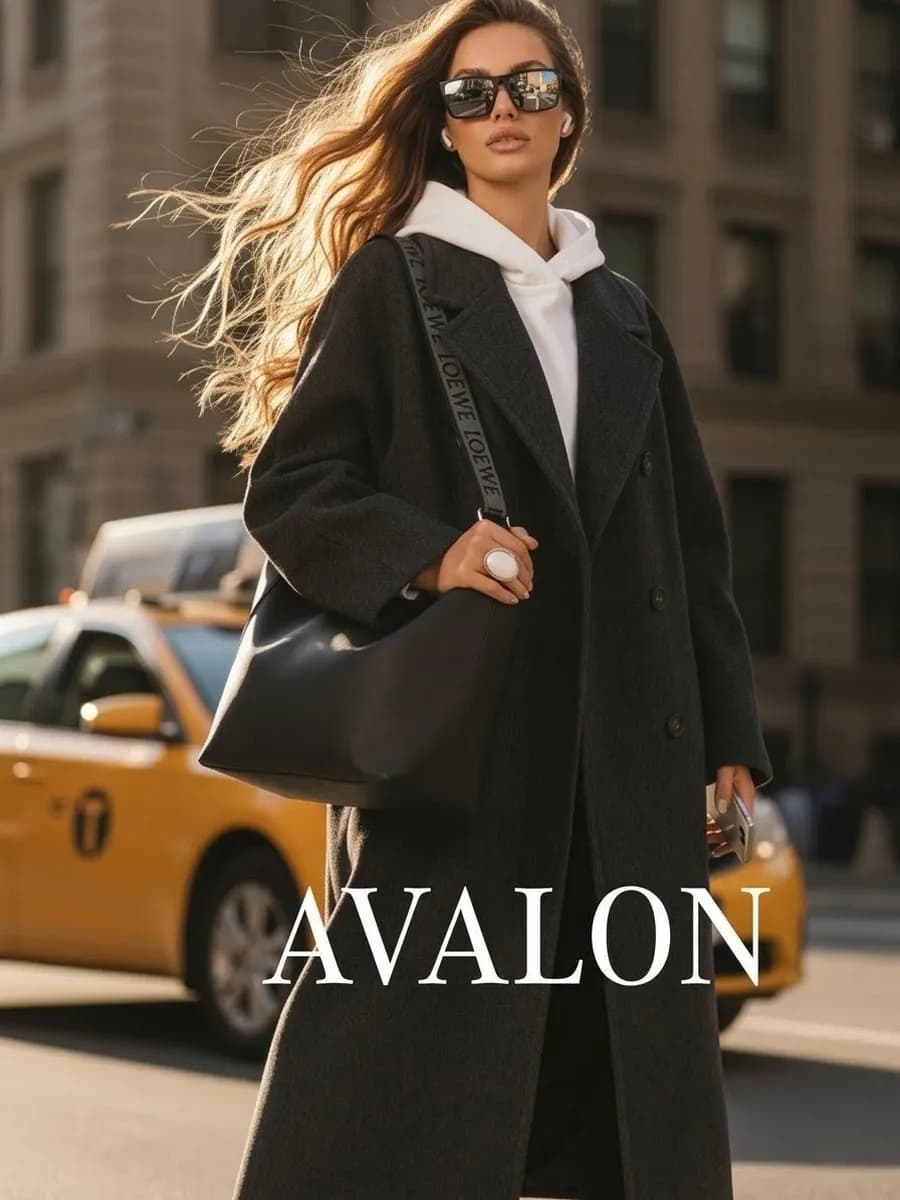 Пальто оверсайз шерстяное на худи