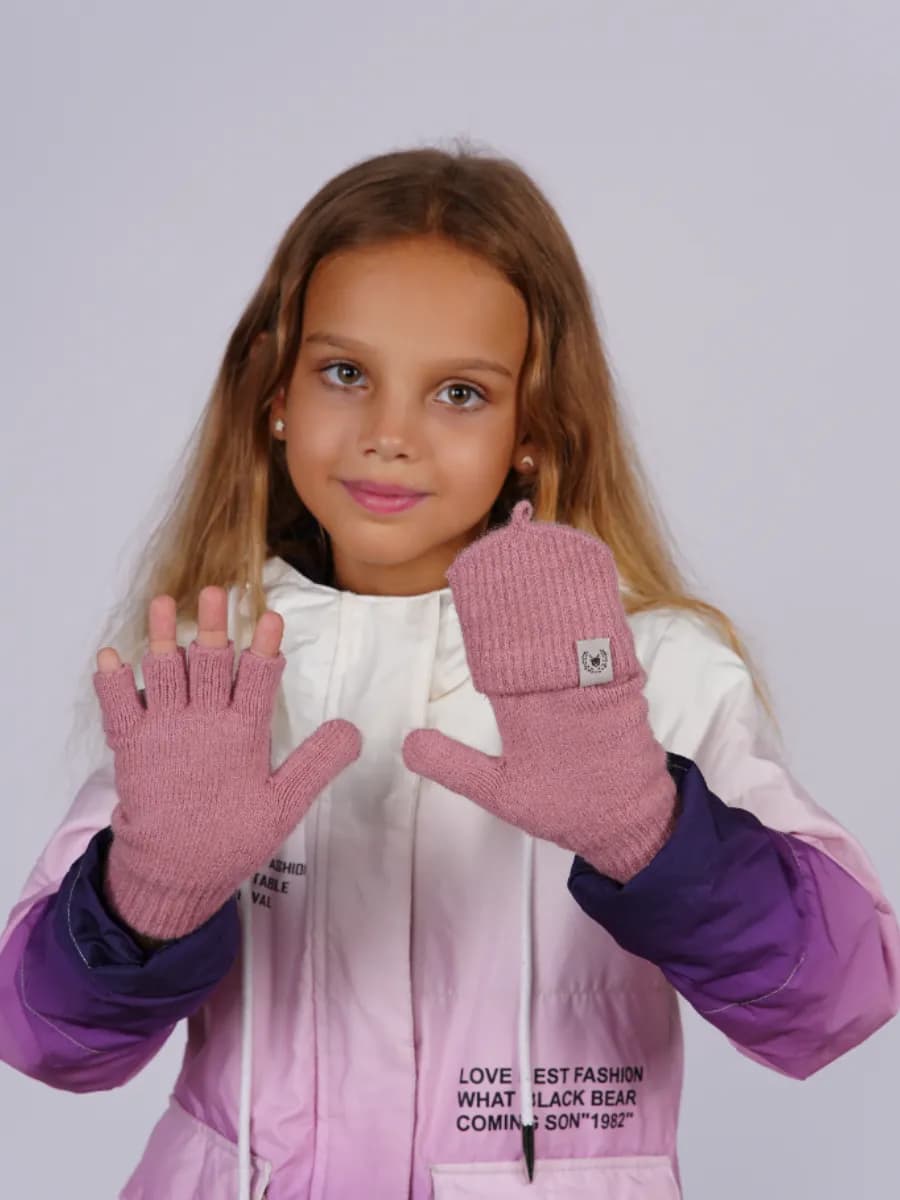 перчатки-варежки детские без пальцев, женские, митенки