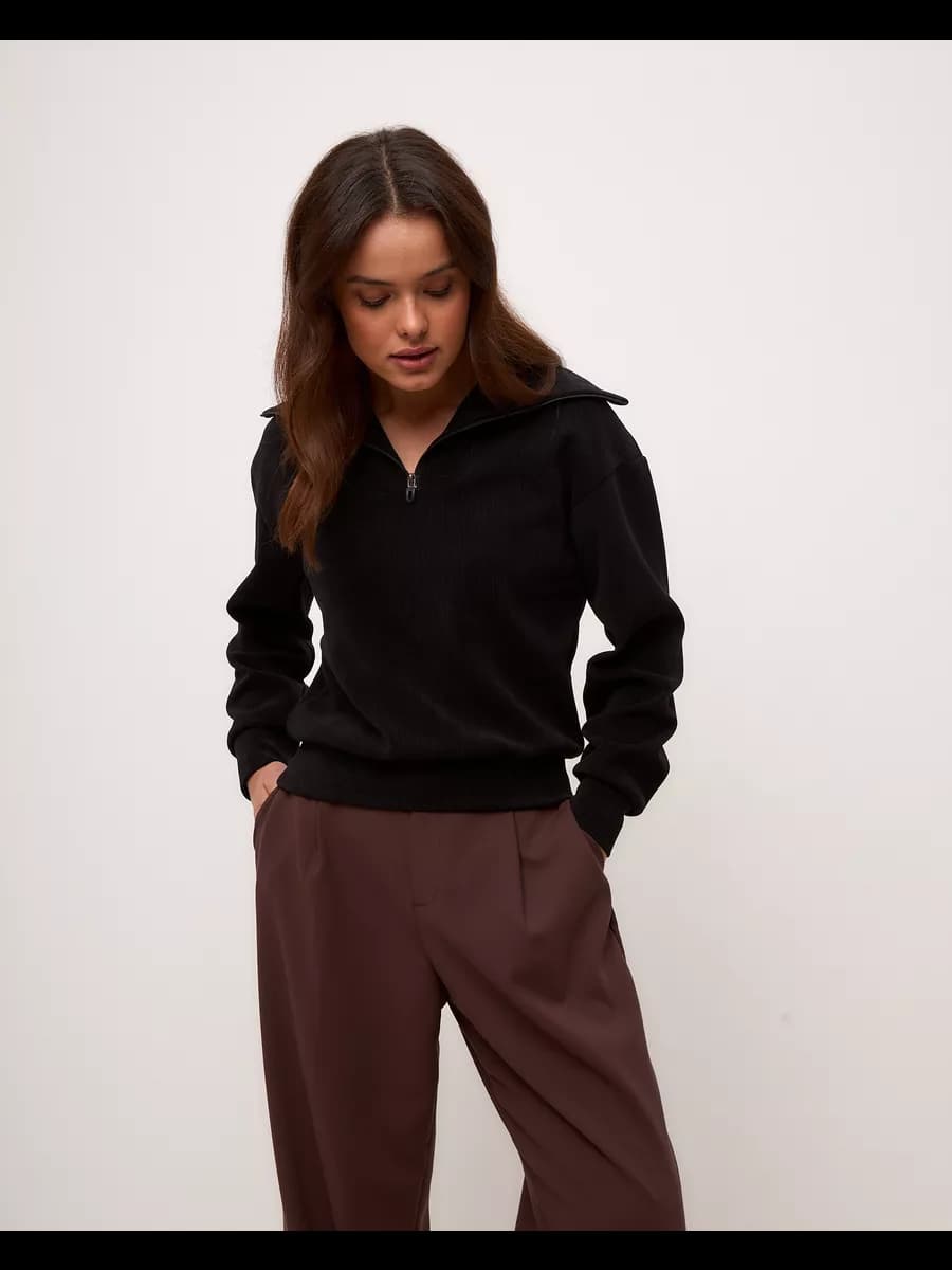 Кофта на молнии свитшот оверсайз полузамок