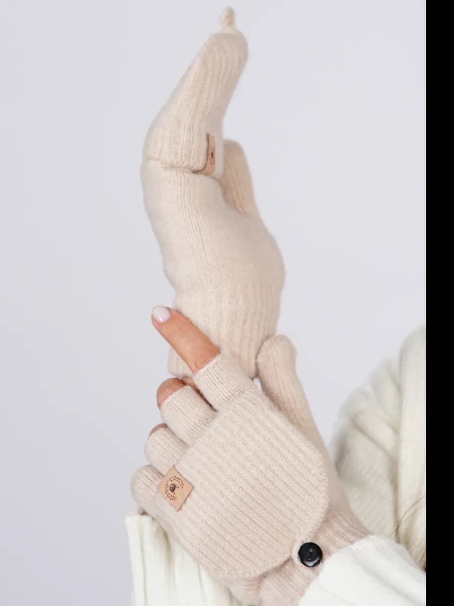 перчатки-варежки детские без пальцев, женские, митенки