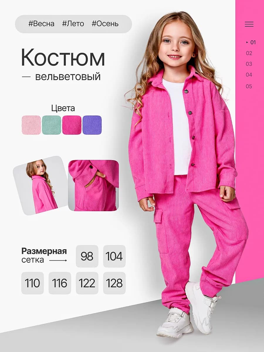 Костюм вельветовый детский оверсайз