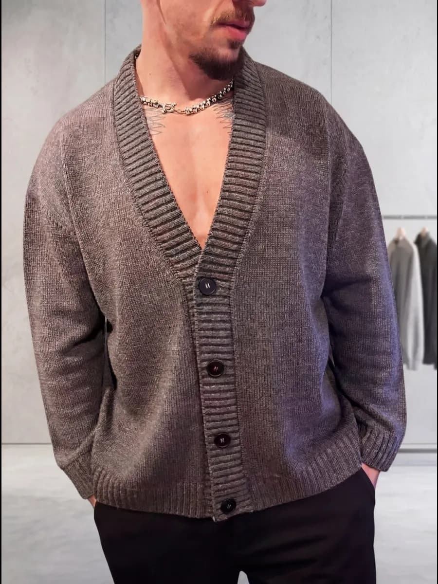 Кардиган вязаный оверсайз на пуговицах